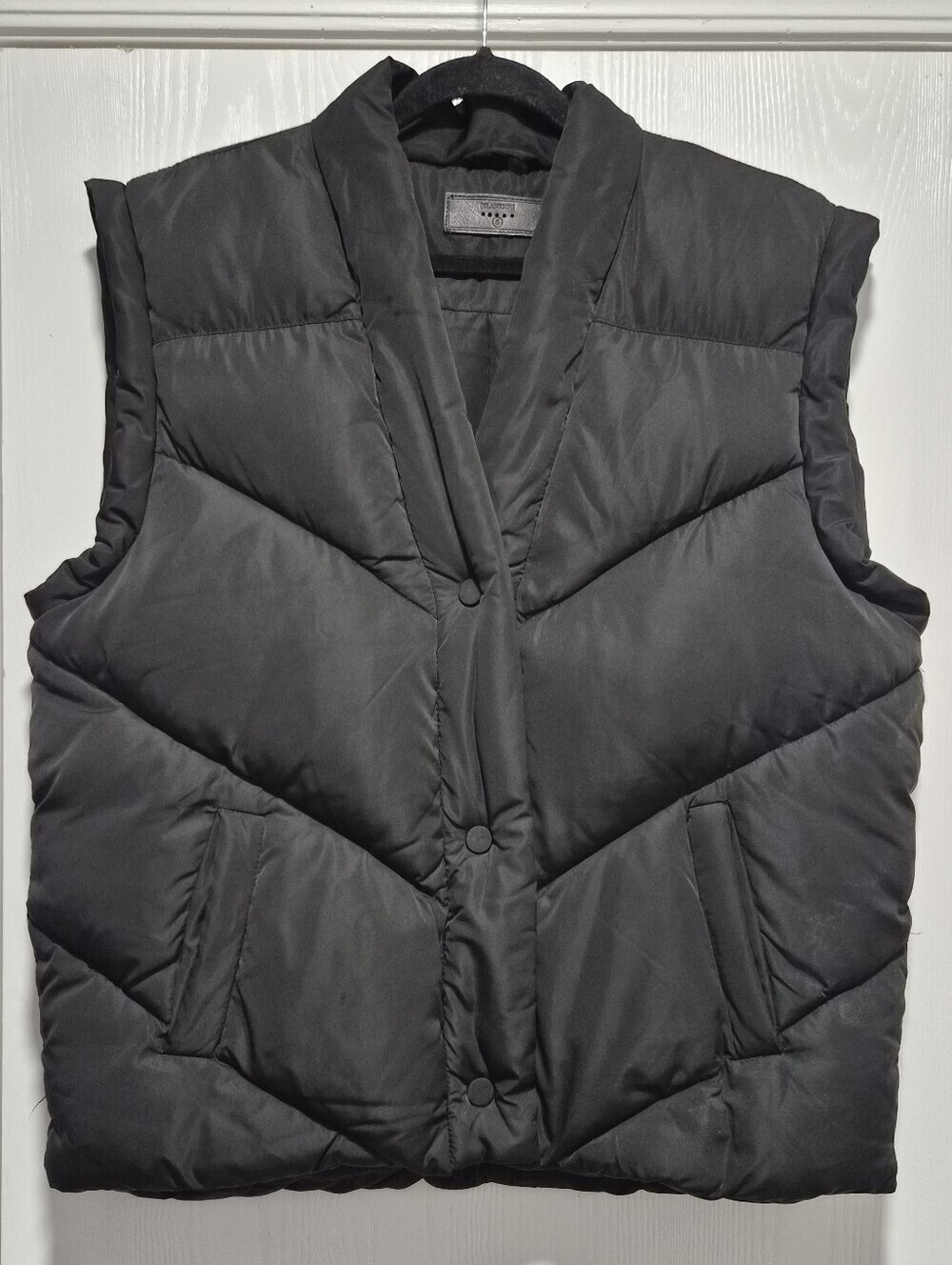 Blank NYC Black Oversized Puffer Vest Size Small